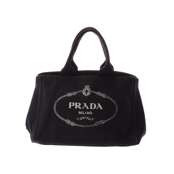 Prada Bag Tote Canvas Canapa Black - Picture 1 of 12